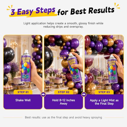 Balloon Shine Spray - 19 oz Waterproof Latex & Foil Balloon Luster