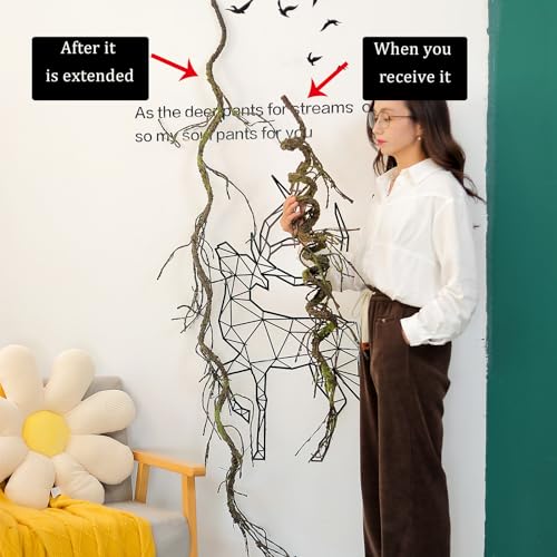 71in Faux Tree Branches Vines for Wall Decor - Flexible Moss Twigs