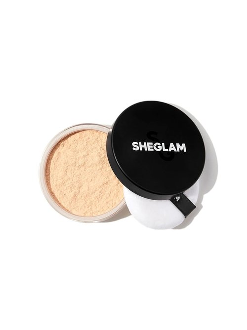 SheGlam Baked Glow Setting Powder - Oil Control Translucent Face Powder for Flawless Finish | Cappuccino