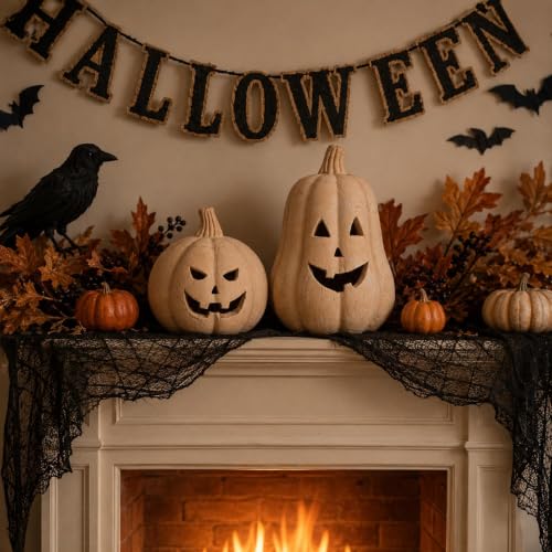 Handmade Terracotta Pumpkin Decorations Set - Halloween & Fall Decor, 2 Pcs
