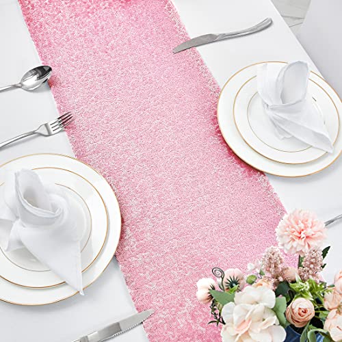 Pink Sequin Table Runner Set - 2 Pack, 12x108 Inches for Weddings & Parties - Variation of THIS listing