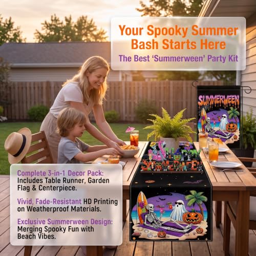 Summerween Decorations Set Tropical Gothic Halloween Party Decor for Indoor & Outdoor