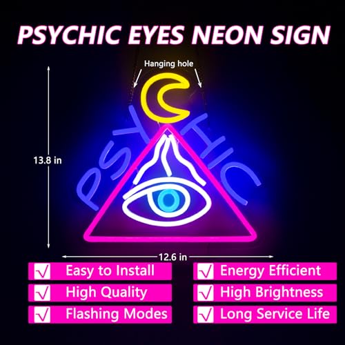 Evil Eyes Neon Sign for Wall Decor - Halloween, Bedroom, Studio & Room Lighting - Variation: Eyes