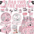 Girl Birthday Party Decorations Set with Skull Banner and Tableware - Serves 20