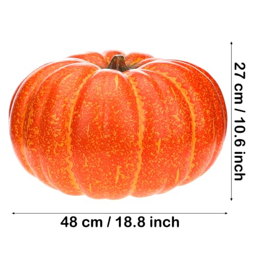 Gresorth 18.9 Inch Extra Large Fake Orange Pumpkin for Fall Decor - Variation C