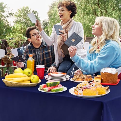Navy Blue Disposable Tablecloth 54x108 Inches 10 Pack Leakproof & Sturdy