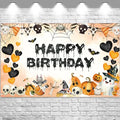 Halloween Birthday Banner Backdrop - Black Halloween Party Decor 70x43 Inch