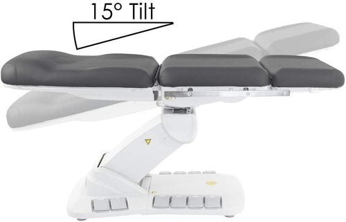 SKINACT Kana Electric Treatment Table - Adjustable Height with Stirrups Included | White