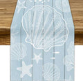 Summer Ocean Beach Starfish Table Runner 13x36 Inches - Nautical Farmhouse Decor