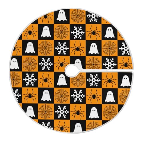 Halloween Ghost Snowflake Spider Web Christmas Tree Skirt Large - A0021