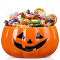 Halloween Pumpkin Candy Bowl Trick or Treat Basket - Large Ceramic Pumpkin Design - Variation: Pumpkin