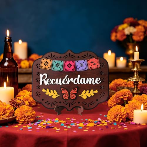 Day of the Dead Skeleton Wooden Table Centerpiece Sign - Dancing Skeleton Variation