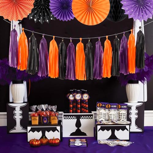 Halloween Party Decorations - 33Pcs Banners, Streamers, Pom Poms & Lanterns - Hallowmas