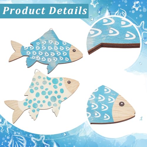 Wood Fish Wall Decor - Nautical Coastal Beach Art Set - Style2