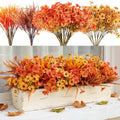 Artificial Fall Mums Outdoor Flowers Set - UV Resistant 30 Pieces