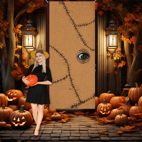 Halloween Witch Magic Book Door Decoration - Large Indoor Outdoor Hanging Banner
