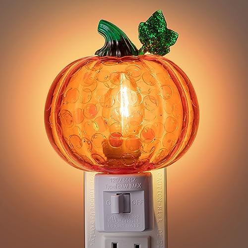 Halloween Pumpkin Bubble Night Light Classic Style - Wall Plug-In Fall Decor