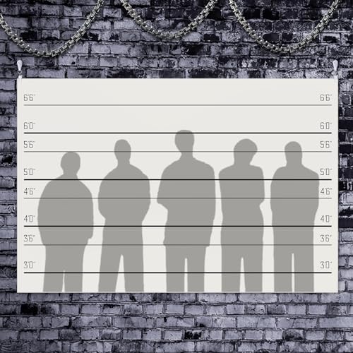 Police Lineup Photo Booth Backdrop Banner - 3.4 x 5.9 ft Party Decor