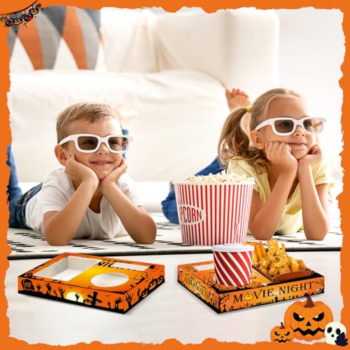 Halloween Movie Night Snack Trays - 50 Pack Halloween Castle Paper Food Boxes