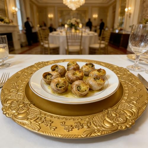 Gold 13-Inch Elegant Plastic Charger Plate Set - 50 pcs for Wedding & Party