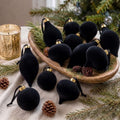Velvet Christmas Ornaments Set - Black 12 Pcs 2.36 Inch Holiday Decor, Variation of THIS listing