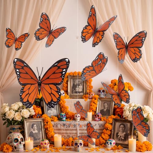 18 Pcs Large Monarch Butterfly Decoration for Dia De Los Muertos - Fall & Halloween Decor - Variation of THIS listing