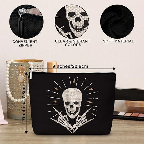 Skeleton Makeup Bag - Skull Cosmetic Pouch for Women & Girls