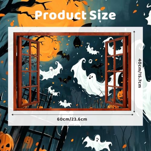 Halloween Ghost and Bat Wall Decals - Peel and Stick Halloween Decorations