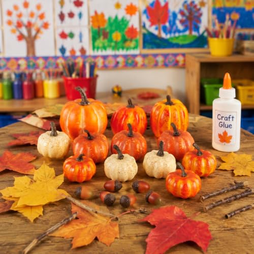 Mini Faux Pumpkins Set for Fall Halloween Thanksgiving Decor - 21 Pcs