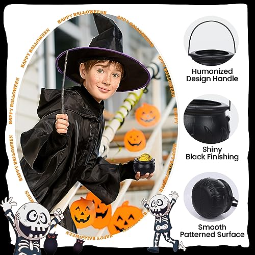 60 Pcs Halloween Mini Pumpkin Cauldron Buckets Bulk Candy Holders - 4 Styles