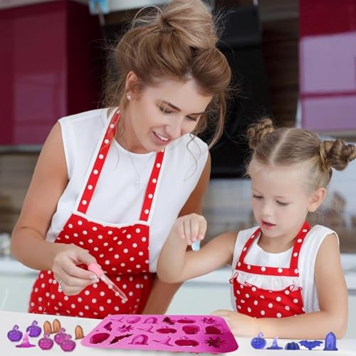 Halloween Silicone Mould 2pcs 3D Chocolate & Candy Gummy Molds - Skull Pumpkin Bat