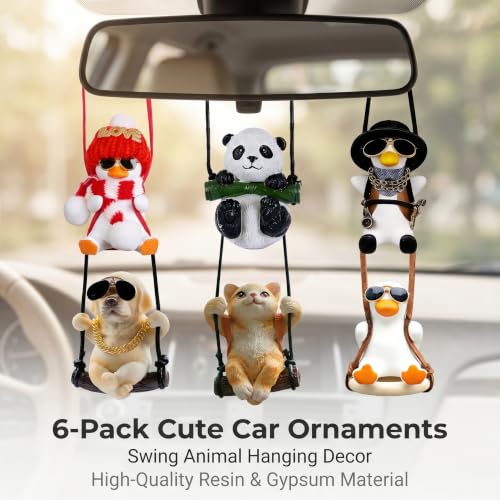 Panda Car Rearview Mirror Ornament - Handmade Hanging Decor for Vehicle & Home - A3 Panda Variation