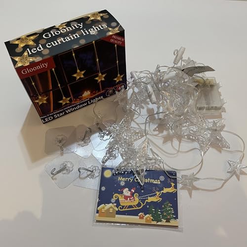 Battery Operated Christmas Window Lights with 46 LEDs & 8 Modes – Stars & Sparkling Decor