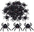 Halloween Spider Cupcake Toppers Pack 36 - Realistic Red Eye Plastic Decor