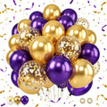 Purple Gold Balloons Set 60pcs for Graduation Halloween Wedding New Year Party Decorations