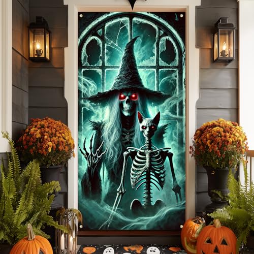 Halloween Moonlit Skeleton Pair Door Cover Decorations - Variation: Halloween Skeleton Dance