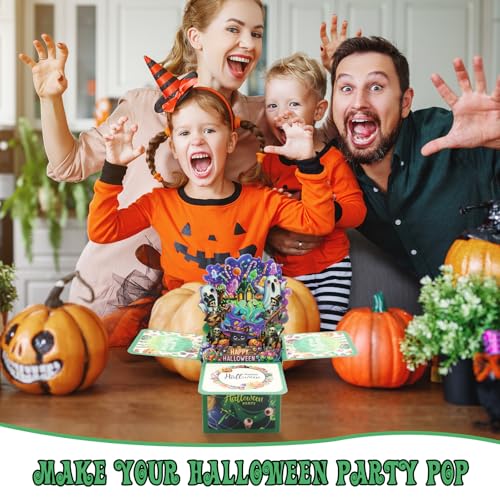Green 3D Pop Up Halloween Ghost Card Halloween Greeting Card with Envelope & Note