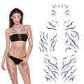 Purple Temporary Tattoos for Cosplay & Halloween Accessories - Dance Stickers Prop