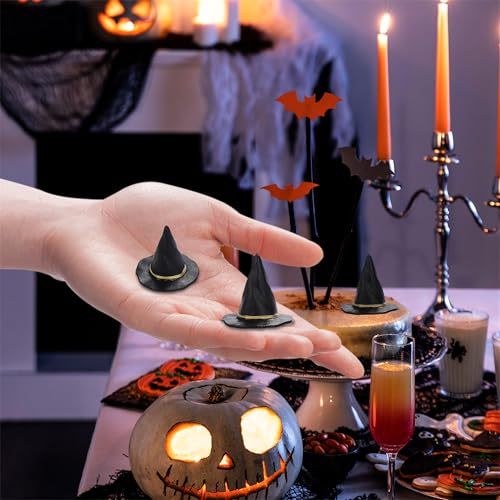 Mini Witch Hat Set for Halloween Parties - 12 Pcs Spooky & Cute Decorations