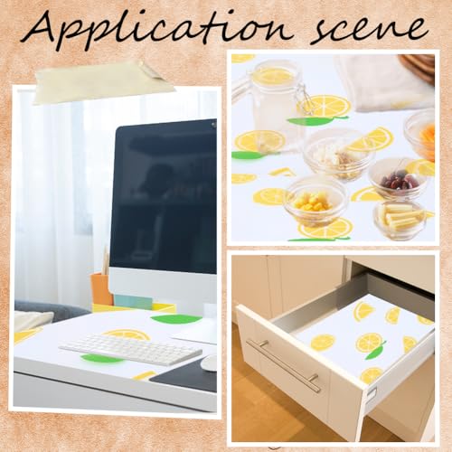 Lemon Pattern Non-Slip Waterproof Shelf Liner 12x118 inch Drawer & Cabinet Mat - CRASPIRE