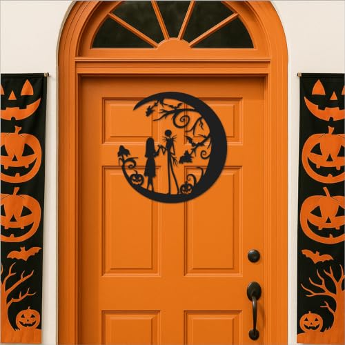 Halloween Christmas Nightmare Metal Wall Art Sign - Black Variation