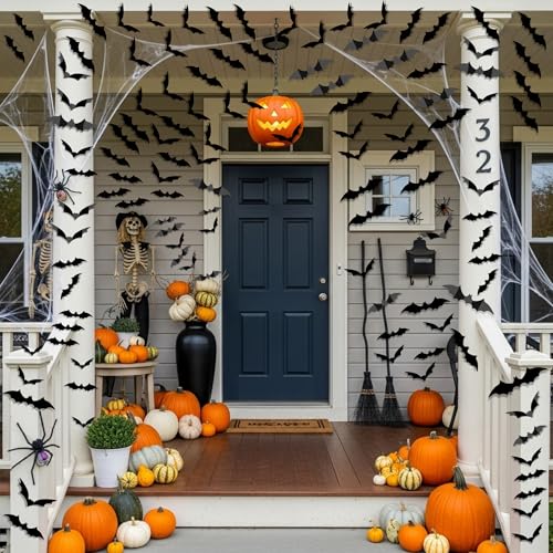 120Pcs Halloween Bat Wall Stickers for Indoor Outdoor Party Decorations