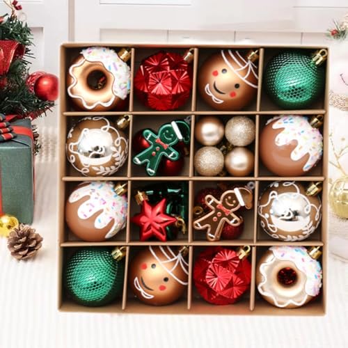 Christmas Ball Ornaments Set - Shatterproof Holiday Decoration Kit - Variation C