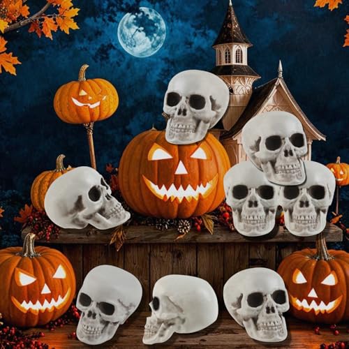 20 Pcs Halloween Skull Decorations Realistic Skeleton Heads for Haunted Parties & Spooky Home Decor - Variation of THIS listing