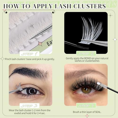 White Lash Clusters 13 50P-White Lash Clusters 10-18MM Wispy Reusable Eyelash Extensions - DIY Cosplay Makeup