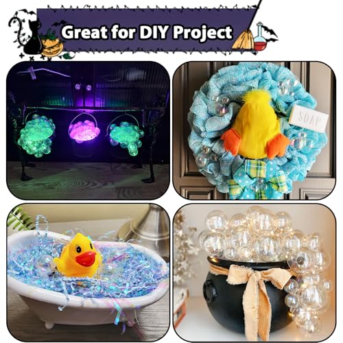 50 PCS Iridescent Plastic Halloween Balls - 2.36 Inch Bubble Decorations for DIY Cauldron & Party