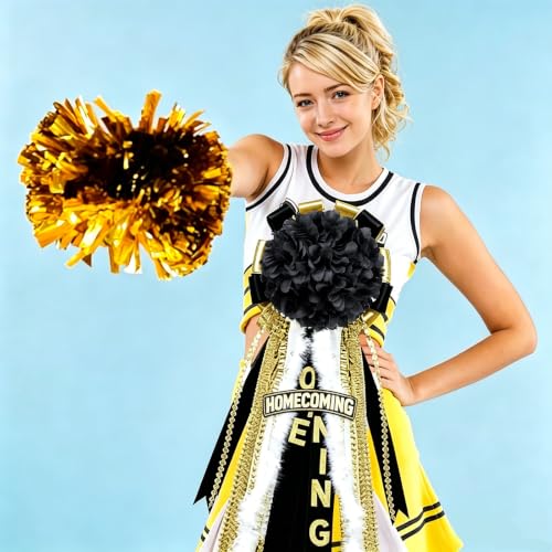 Black Homecoming Mum Flowers Bulk 16pcs - 6.5 Inch Artificial Chrysanthemums