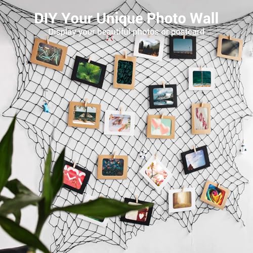 Large Fish Net Decorations for Party - Black Nautical Decor 80x40in - 1 Pack