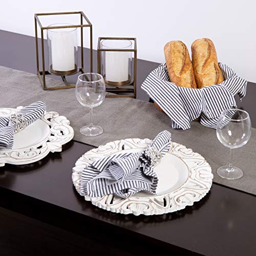 Cotton Craft Jute Table Runner - Charcoal Grey 13x72 Inches, Eco-Friendly Handmade