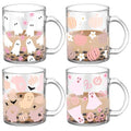 Pink Ghost Halloween Coffee Mug - 12 oz Cute Glass Cup - Variation: Ghost